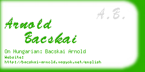 arnold bacskai business card